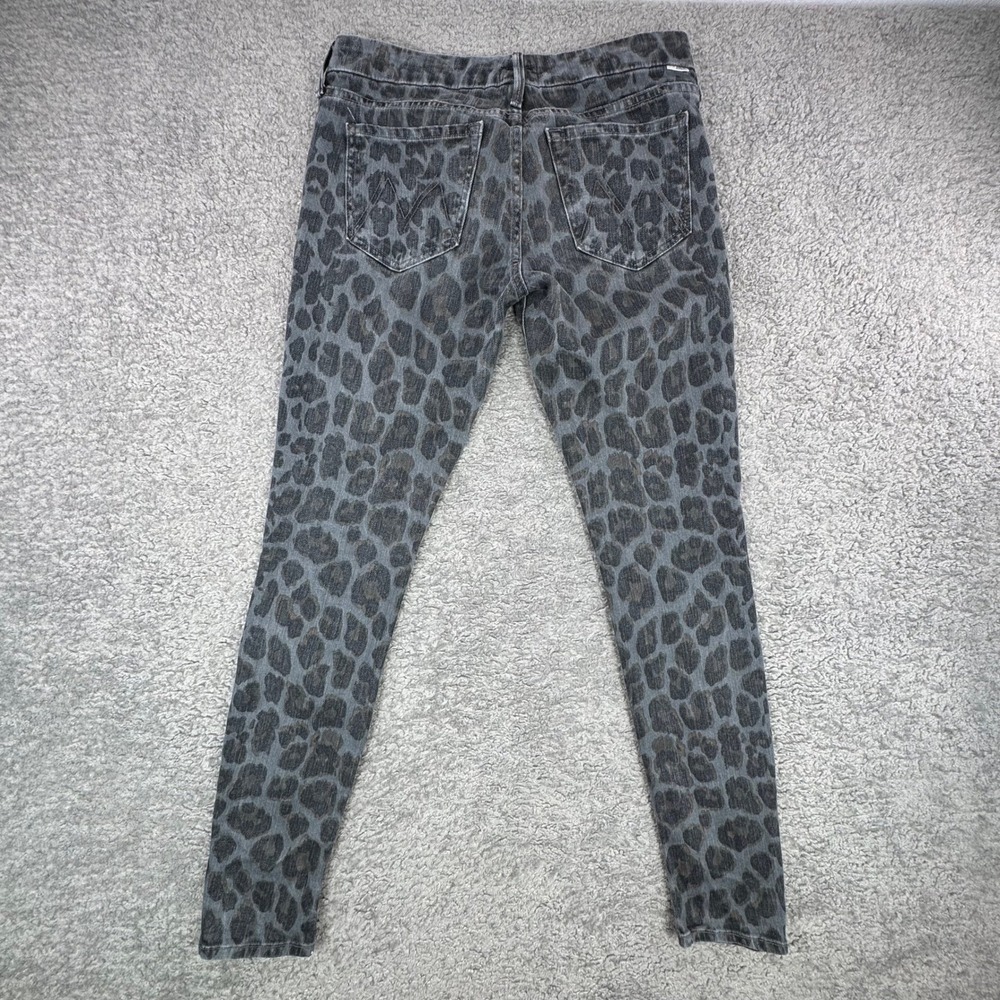 Mother The Looker Skinny Jeans 28* Paw Grey Leopard Animal Print 30x31 1001P-128 - Picture 11 of 12